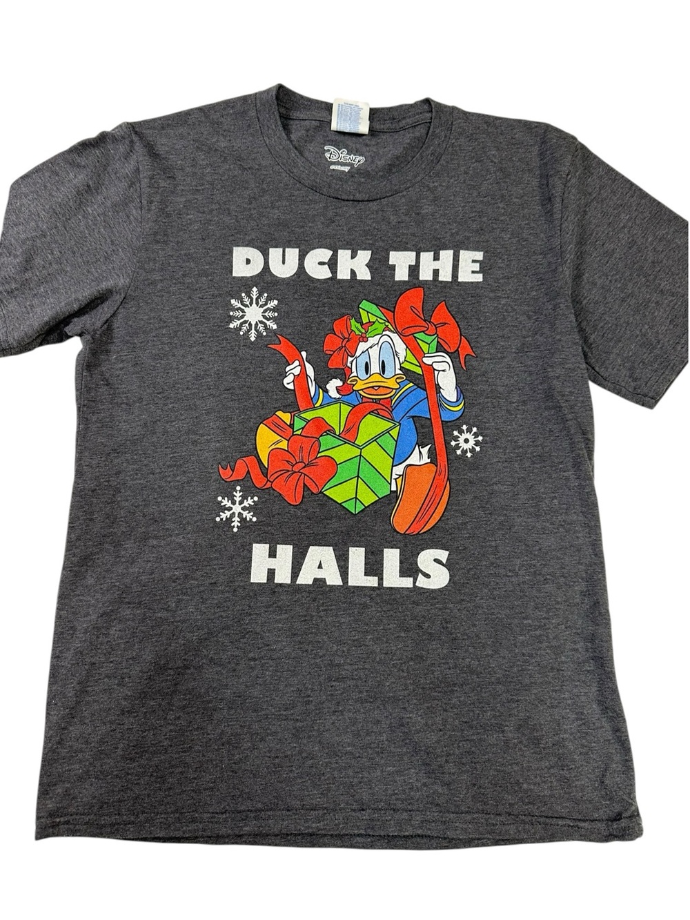 Disney Donald Duck Christmas Duck The Halls T-Shirt Youth L 11-12 Holiday